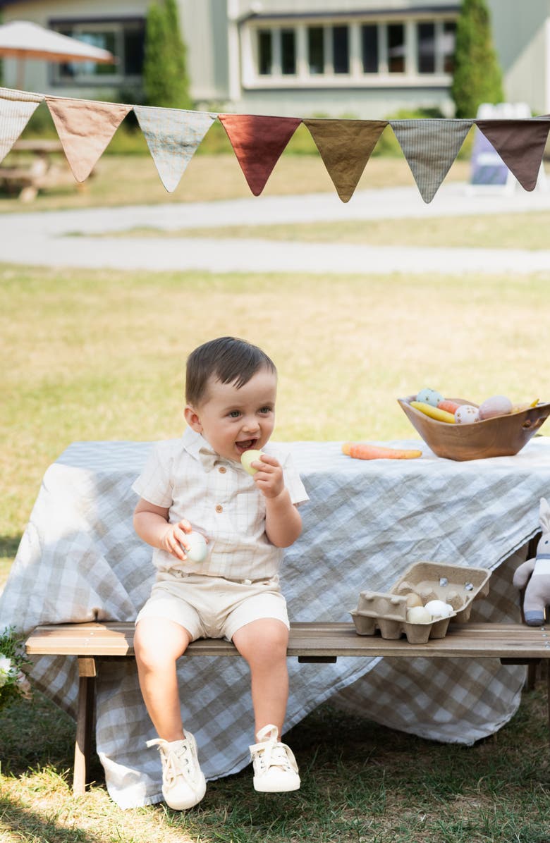 Petit Lem Bodysuit, Shorts & Bowtie Set, Alternate, color, Off White