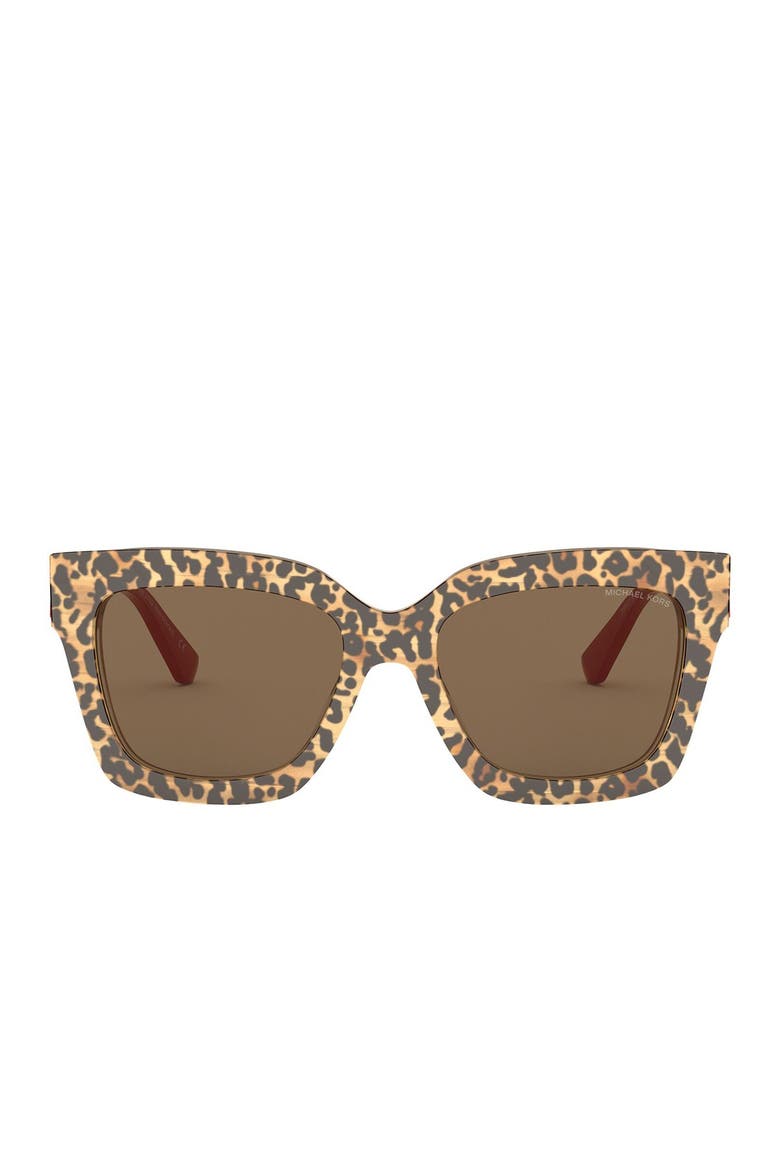 54mm Square Sunglasses, Alternate, color, LEOPARD