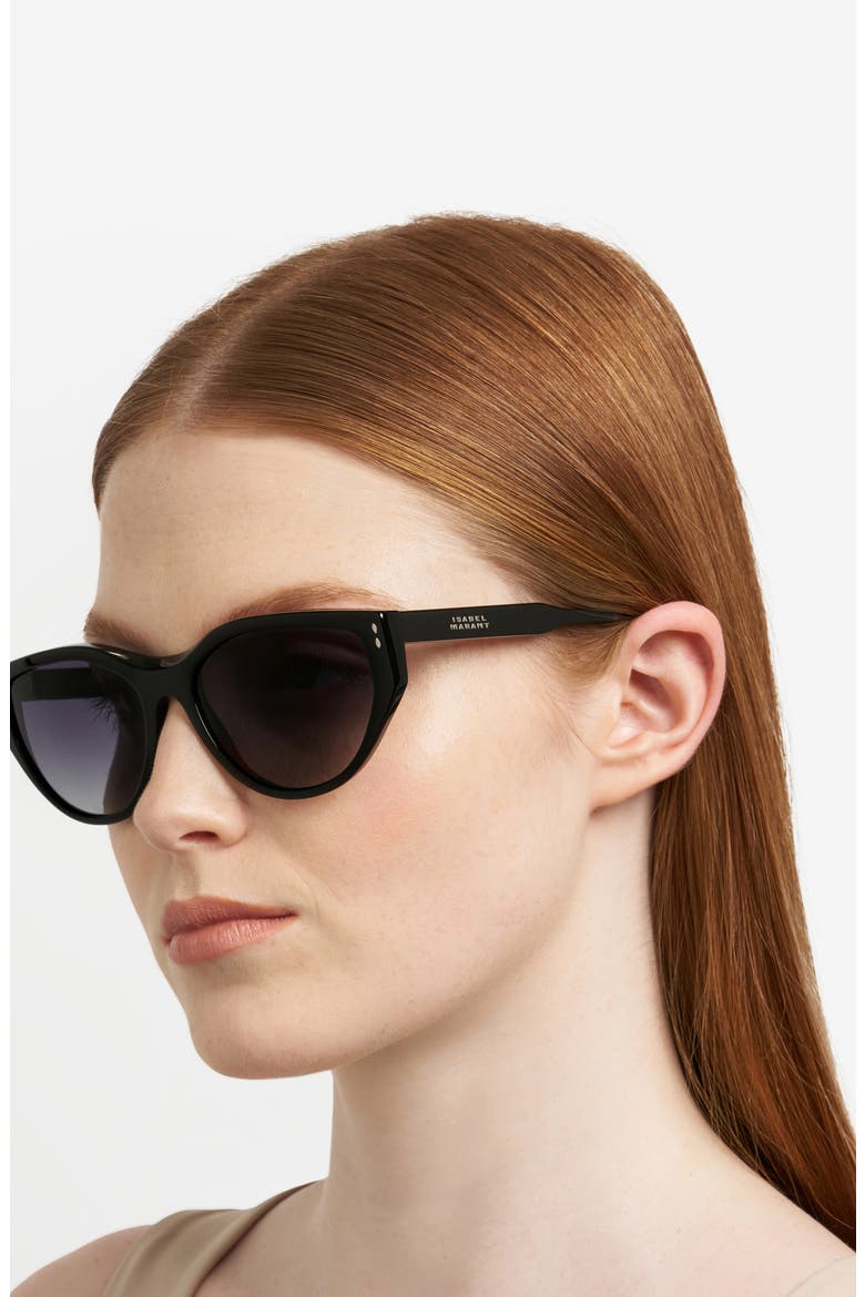 59mm Cat Eye Sunglasses, Alternate, color, BLACK