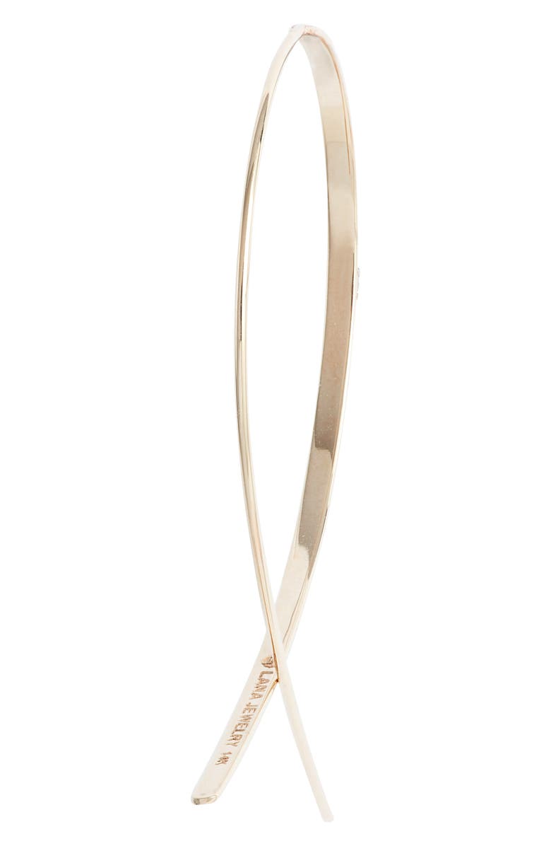 LANA 14K Gold Small Upside Down Diamond Hoop Earrings, Alternate, color, Yellow Gold