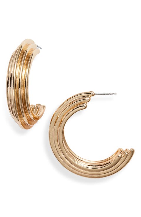 Deco Ridge Hoop Earrings