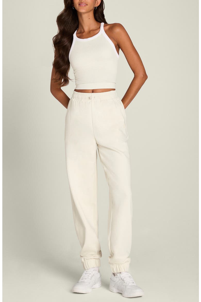 Relaxed French Terry Joggers, Alternate, color, SANDRIFT