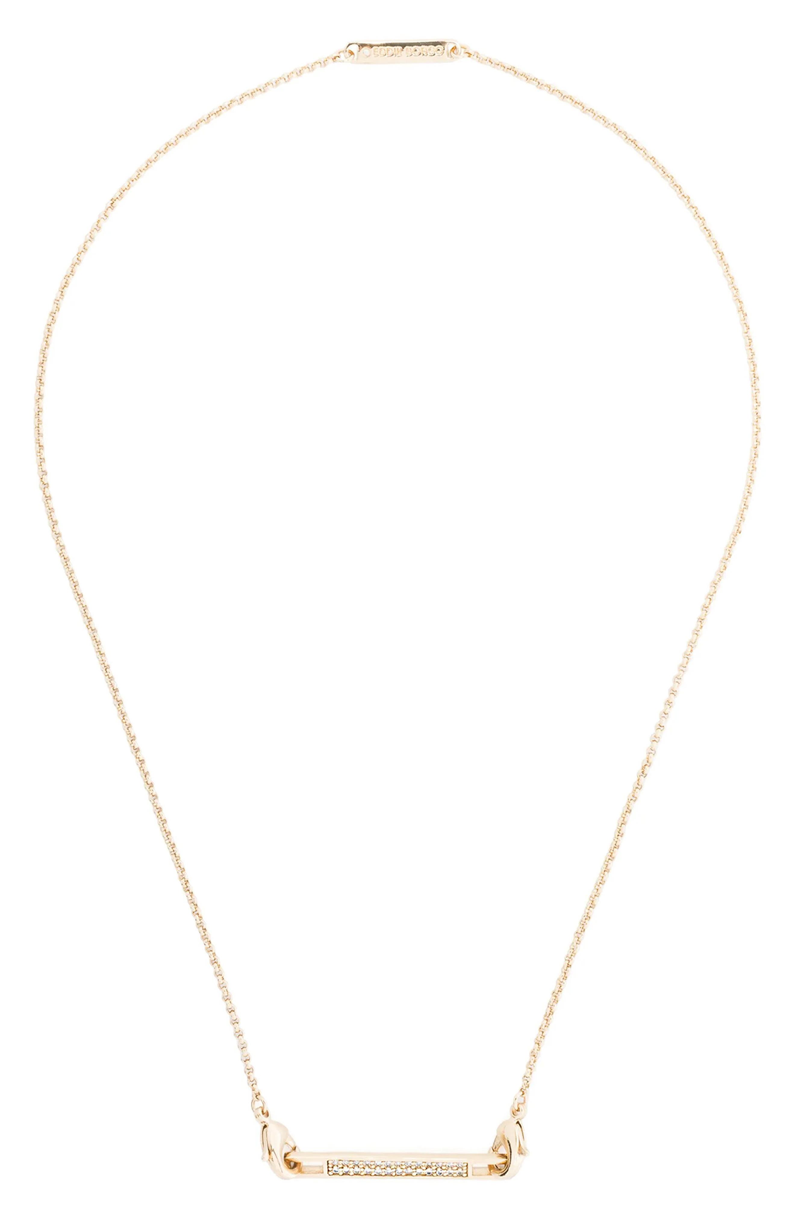 eddieBorgo Safety Chain Pavé Pendant Necklace (Women) | Nordstrom