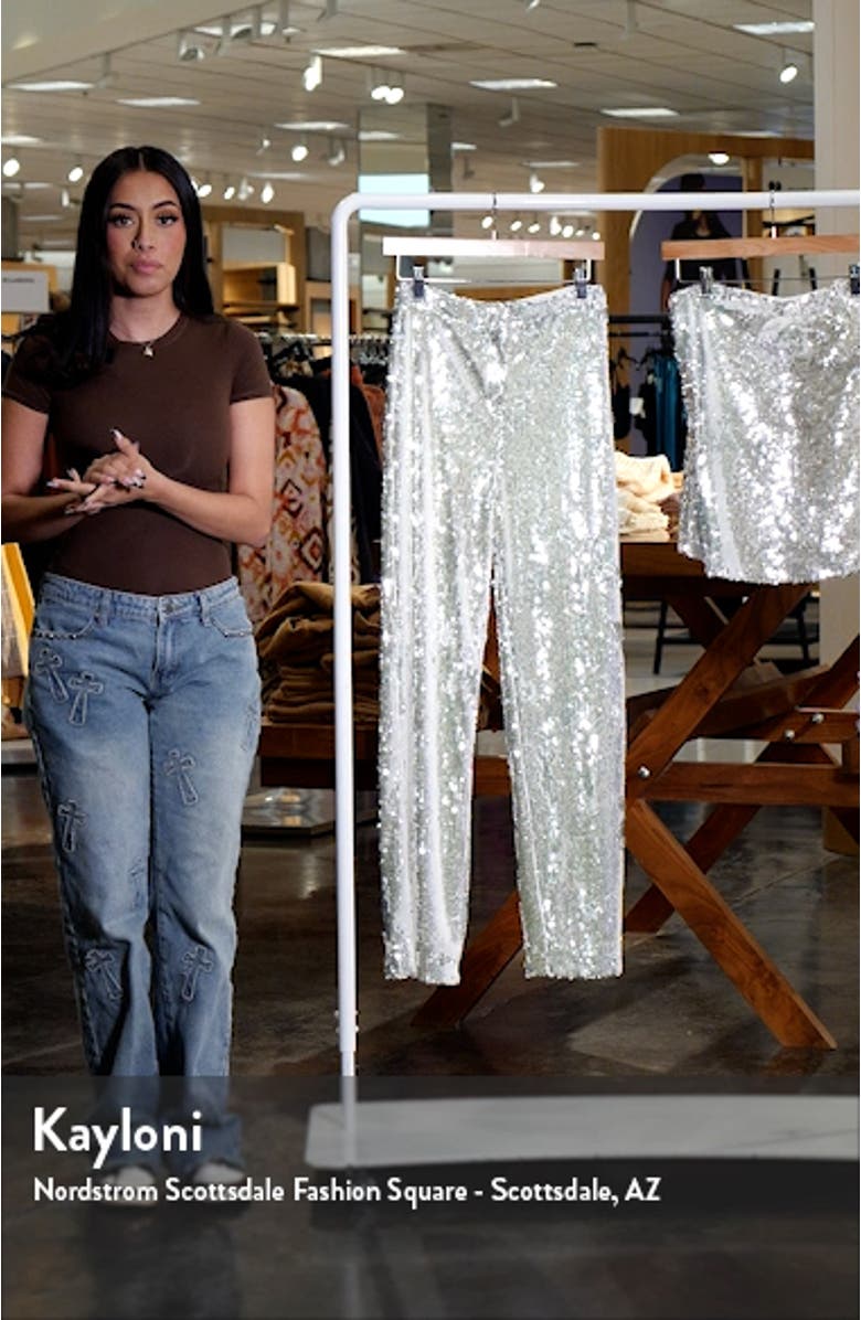 x Jourdan Sloane Lily Sequin Wide Leg Pants, sales video thumbnail
