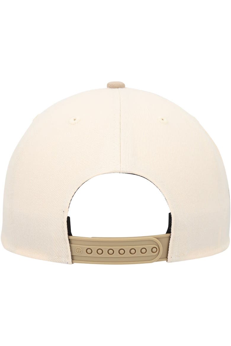 Men's '47 Cream/Tan Golden State Warriors Sierra Sure Shot Captain Snapback Hat, Alternate, color, Cream