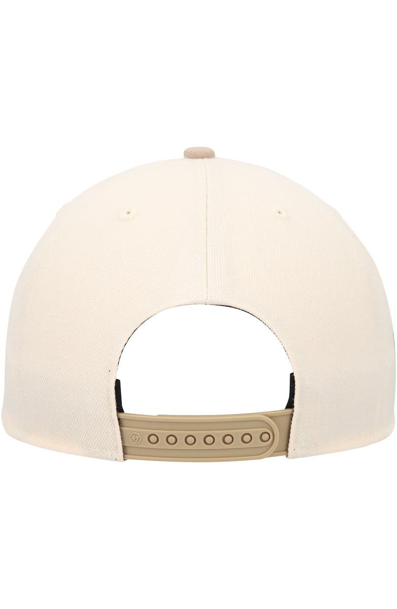 '47 Men's '47 Cream/Tan Golden State Warriors Sierra Sure Shot Captain Snapback Hat, Alternate, color, 