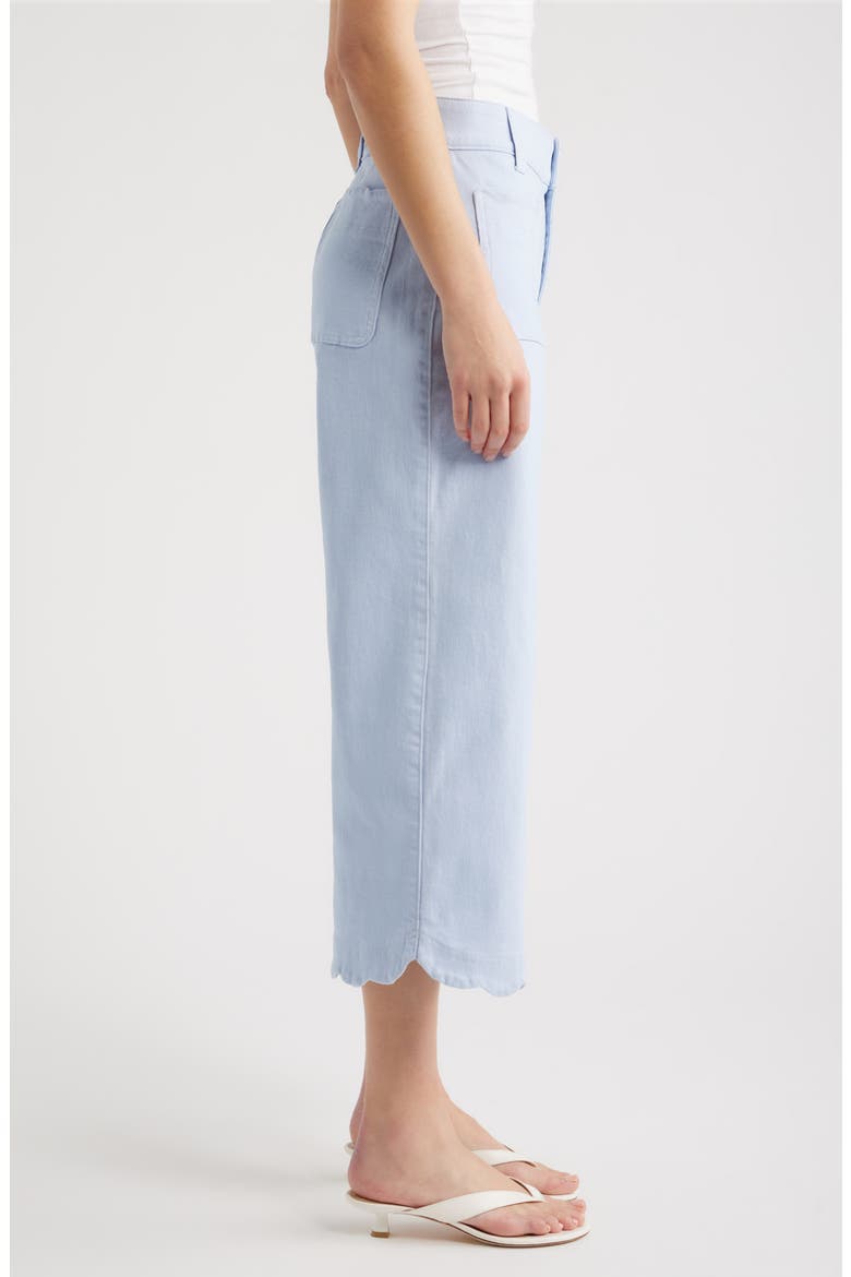 Scallop Patch Pocket High Waist Crop Wide Leg Twill Pants, Alternate, color, PERIWINKLE