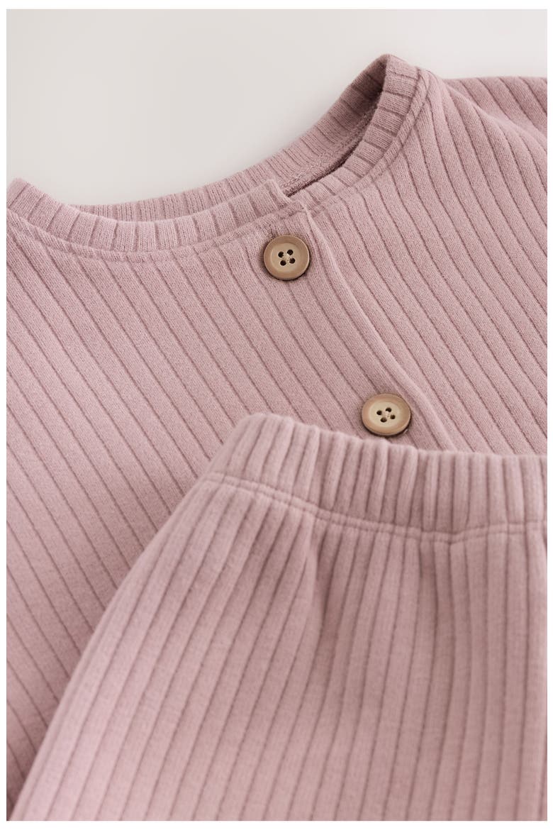 Kids' Chunky Rib Cardigan & Wide Leg Pants Set, Alternate, color, PINK