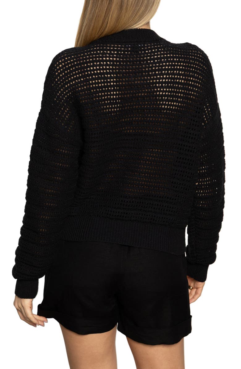 Sanctuary Open Stitch Cotton Bomber Cardigan, Alternate, color,