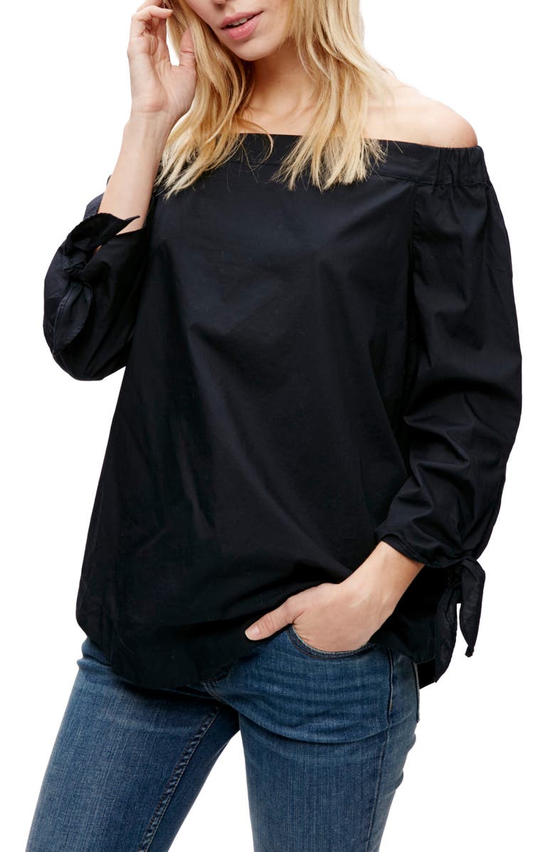 Free People 'Show Me Some Shoulder' Off the Shoulder Cotton Blouse, Main, color, 