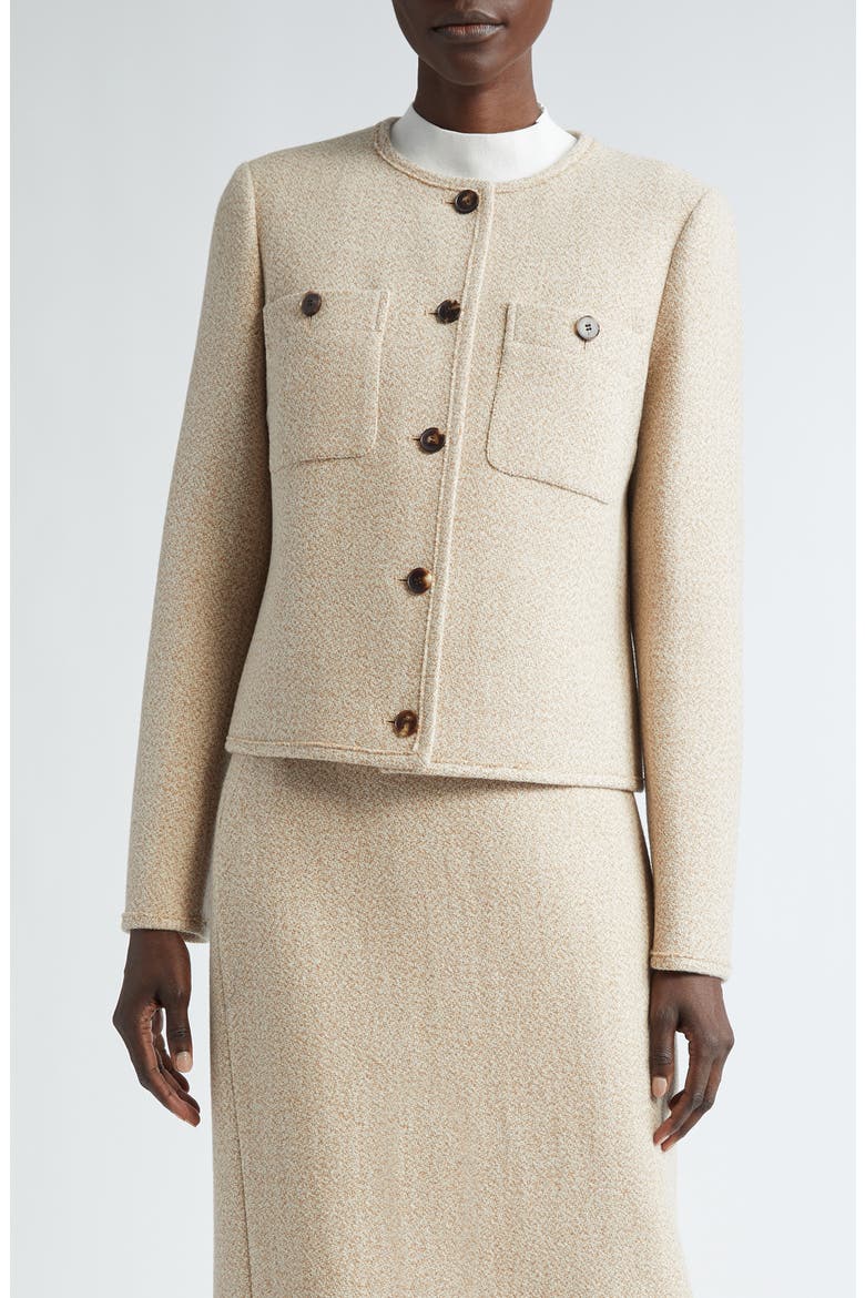 Insulated Wool Crop Jacket, Main, color, OAT MULTI
