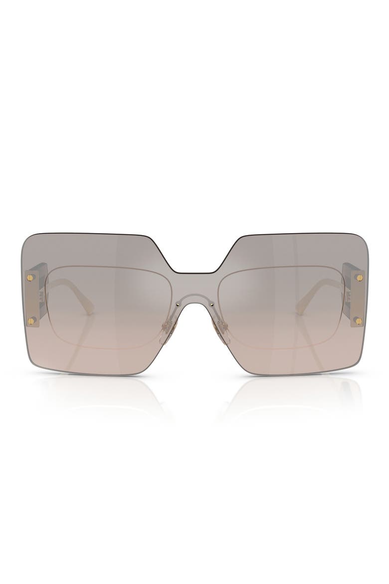 42mm Square Sunglasses, Main, color, GREY MIRROR