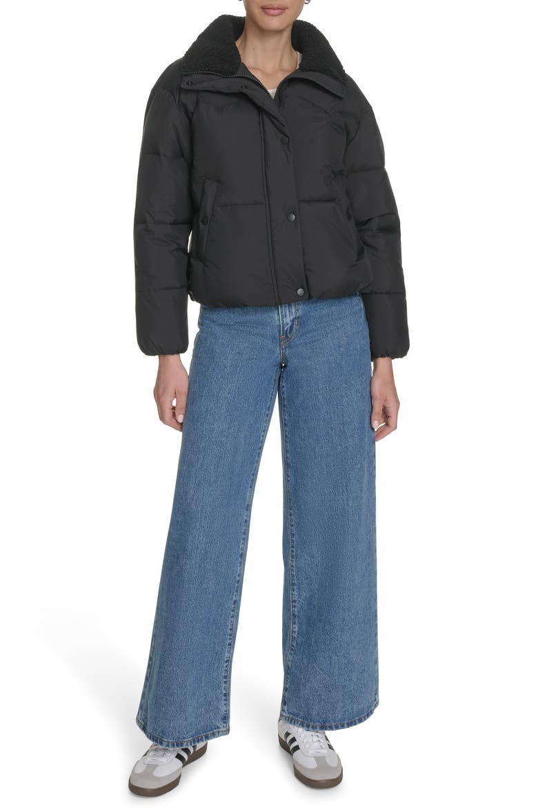Western Puffer Jacket, Alternate, color, BLACK