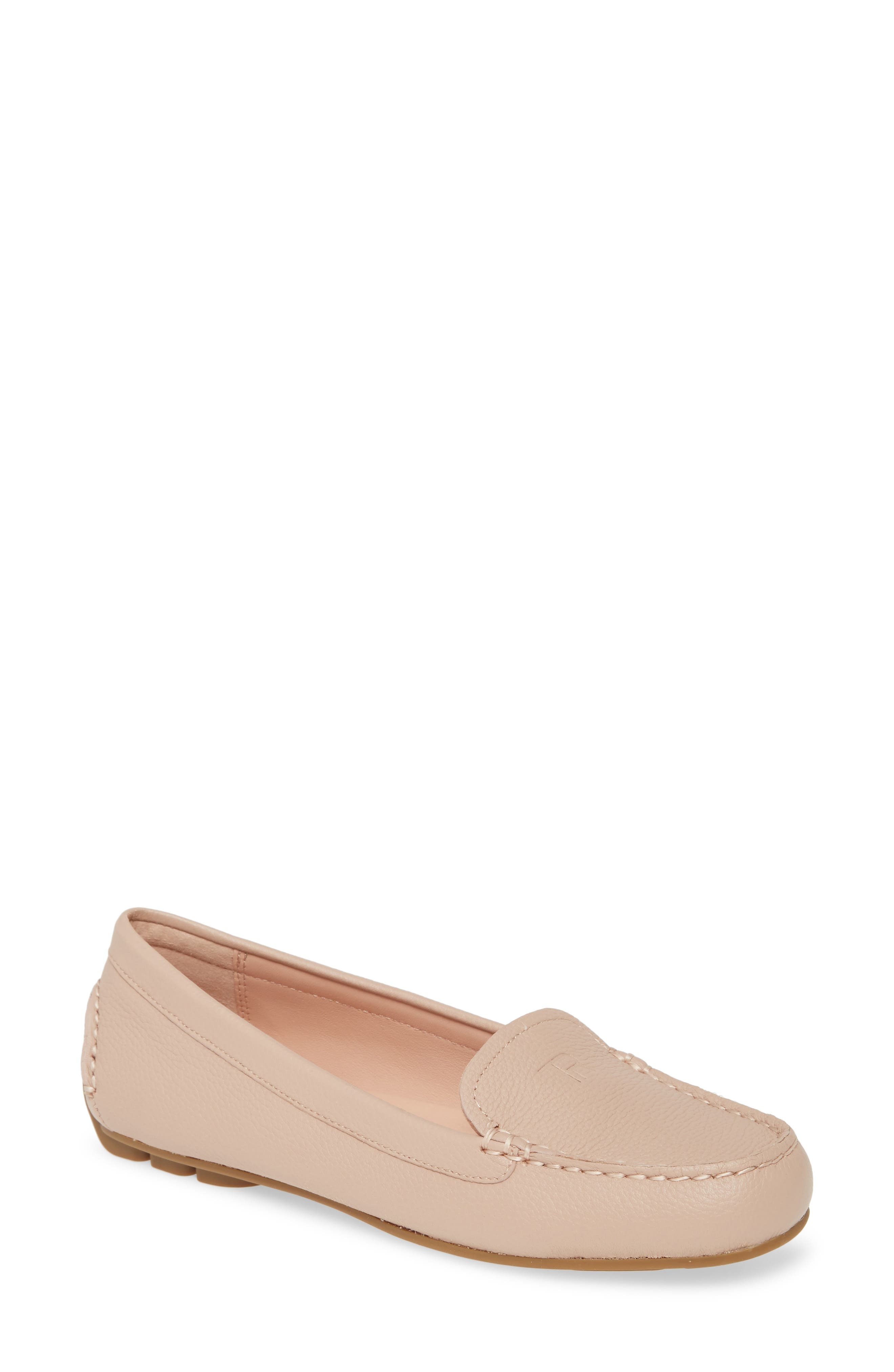Karen Water Resistant Driving Loafer, Main, color, PALE ROSE NAPPA LEATHER