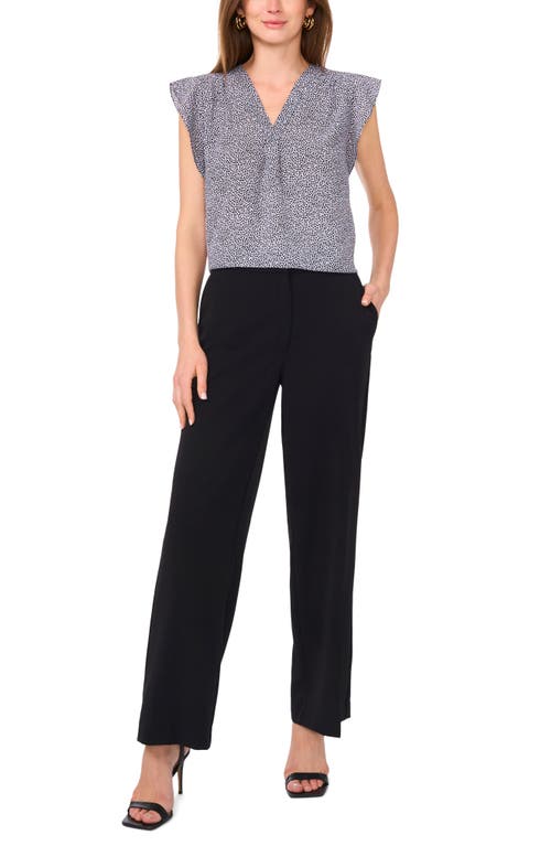 Vince Camuto Ruffle Sleeve Top In Rich Black