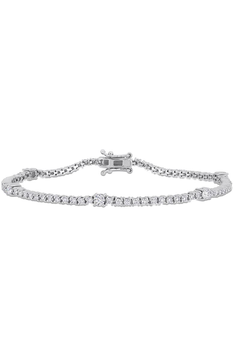 Julianna B. Moissanite Station Bracelet Sterling Silver, Main, color,