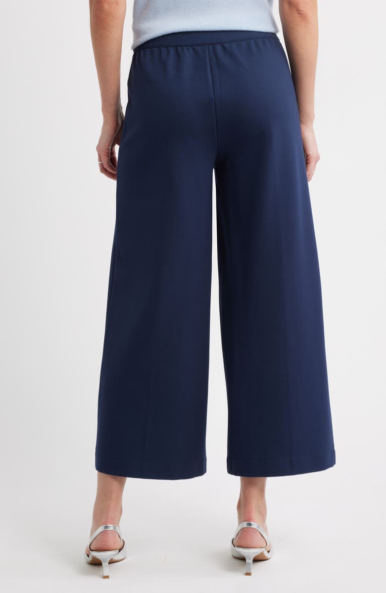 Caslon<sup>®</sup> Wide Leg Crop Ponte Pants, Alternate, color, Navy Still