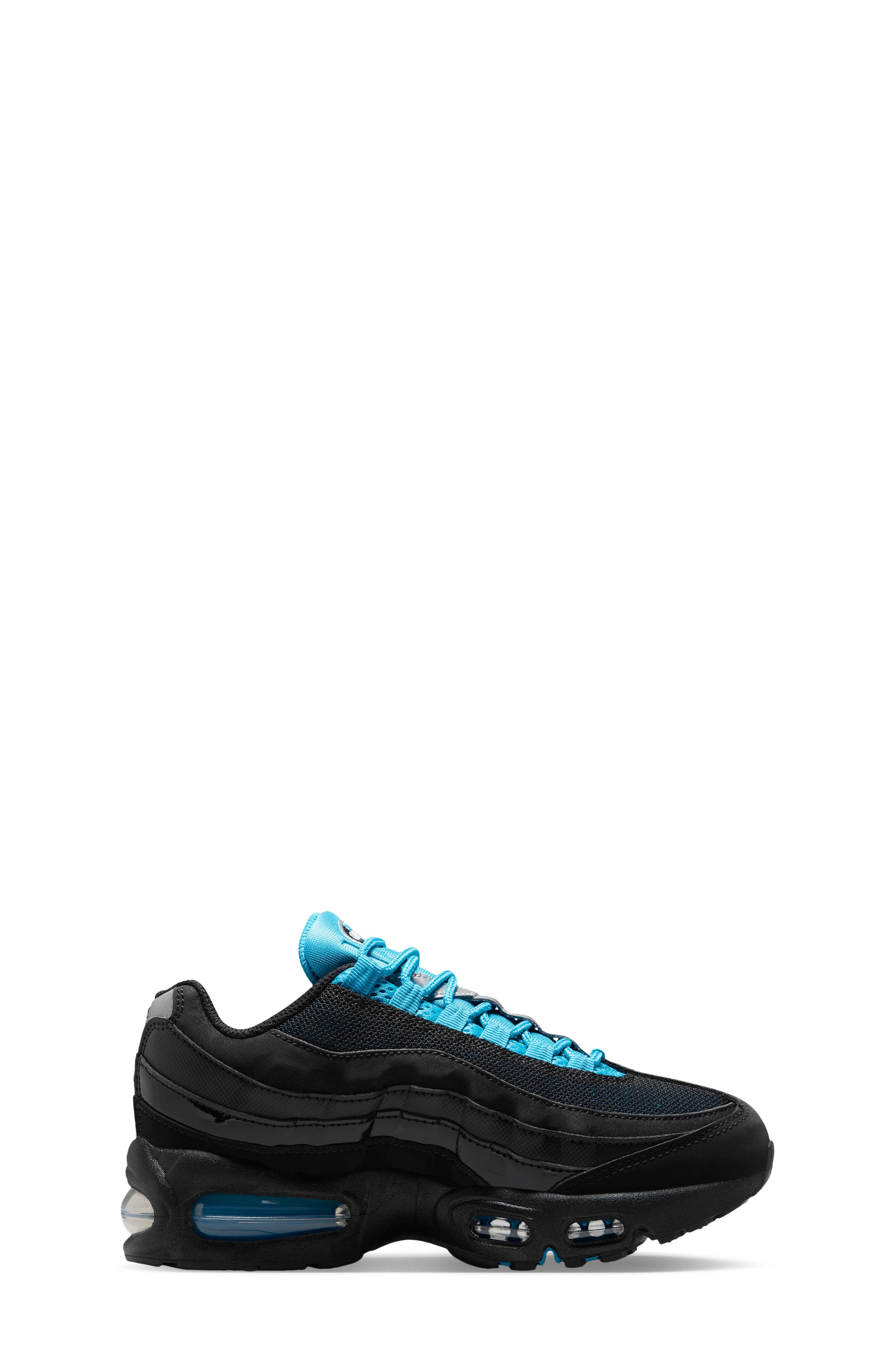 Kids' Air Max 95 SE Sneaker, Alternate, color, BLACK/ BLUE/ SILVER/ CHROME