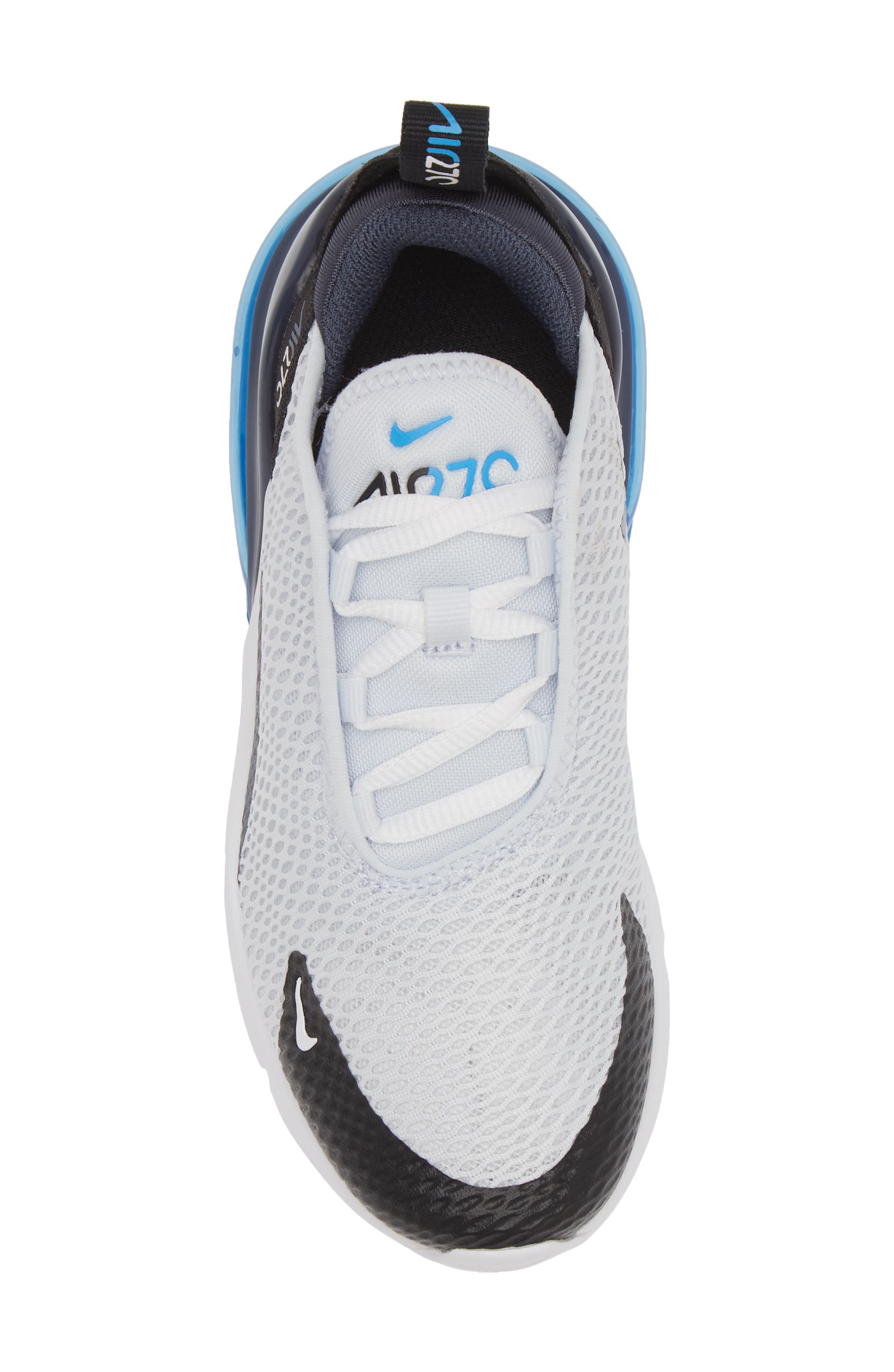 Nike Kids' Air Max 270 Sneaker, Alternate, color, Football Grey/ Black/ Blue