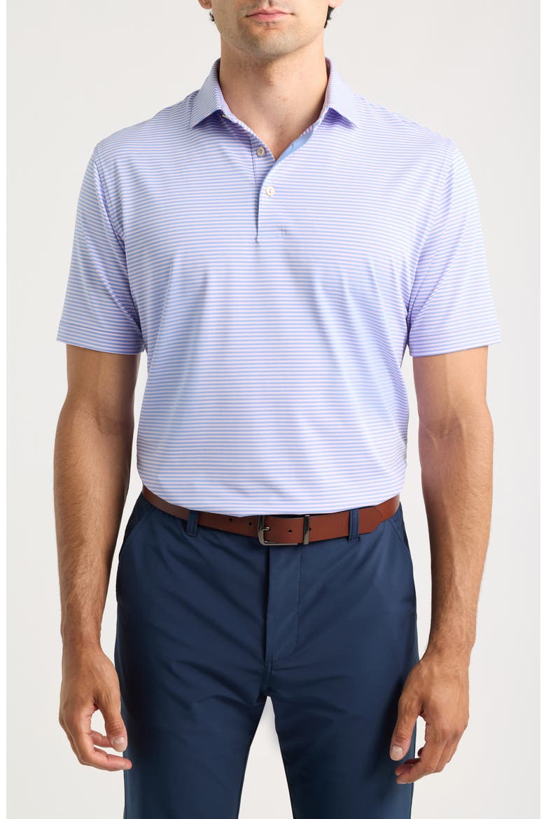 Hales Stripe Summer Comfort Performance Jersey Polo, Main, color, ESTATE BLUE