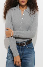 Alex Mill Park Washed Cashmere Polo Cardigan