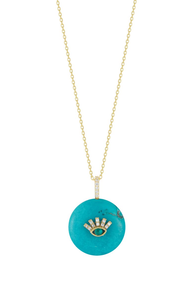 SPHERA MILANO Evil Eye Pendant Necklace, Main, color, Gold