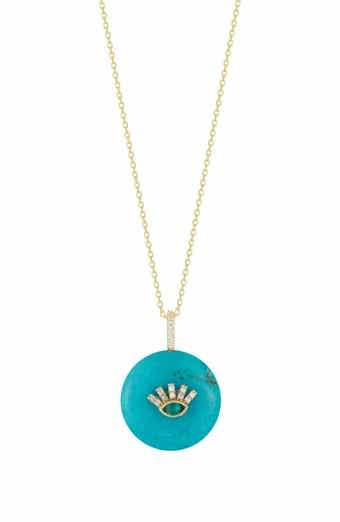 SPHERA MILANO 14K Gold Plate Evil Eye Pendant Necklace