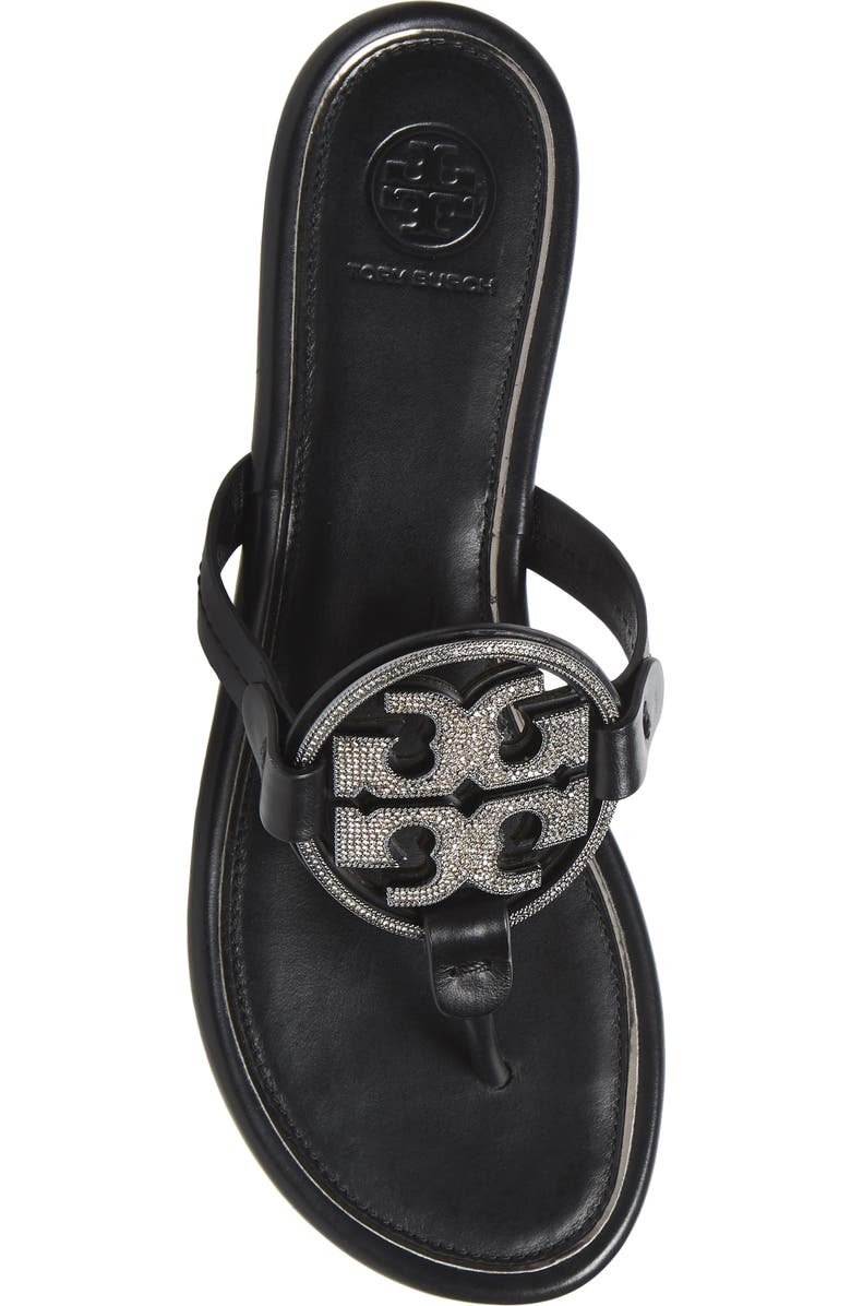 Tory Burch Miller Crystal Logo Flip Flop, Alternate, color,