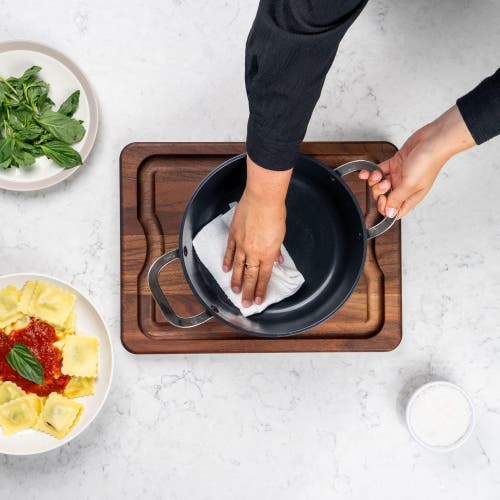 Alva Maestro Nonstick Stock Pot With Lid In Black