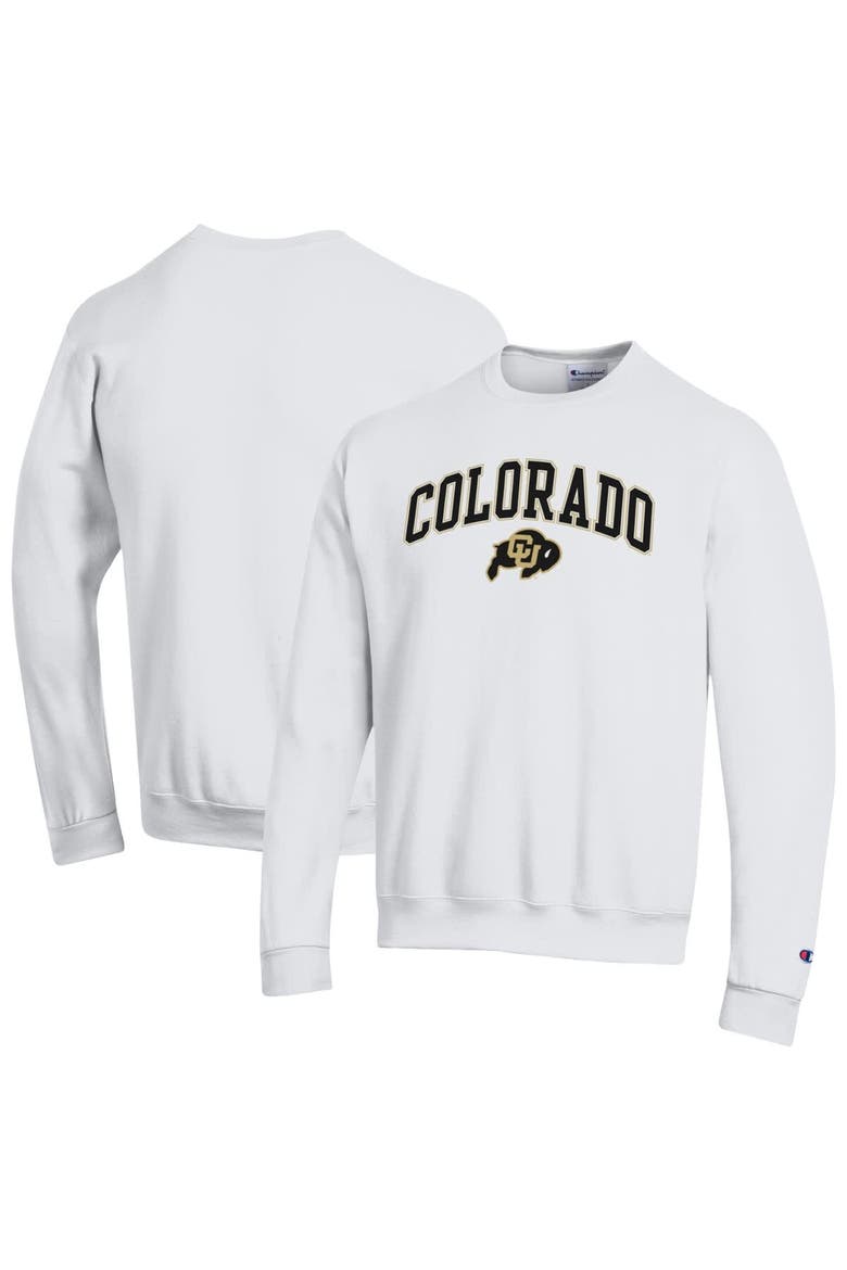 Men's Champion  White Colorado Buffaloes Arch Over Logo Pullover Sweatshirt, Main, color, White