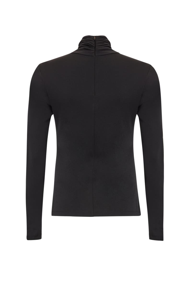 Paola Drape Neck Blouse, Alternate, color, BLACK