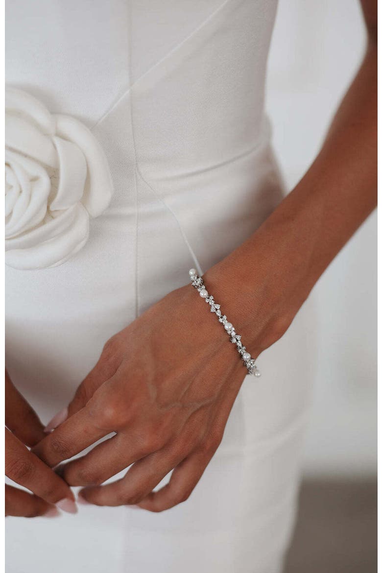Opulent Pearl and Crystal Bracelet, Alternate, color, Gold