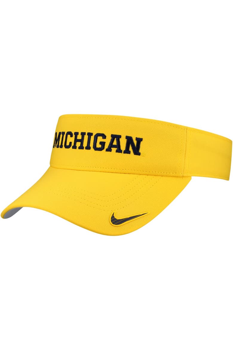 Men's Nike Maize Michigan Wolverines On-Field Ace Performance Adjustable Visor, Main, color, Maize