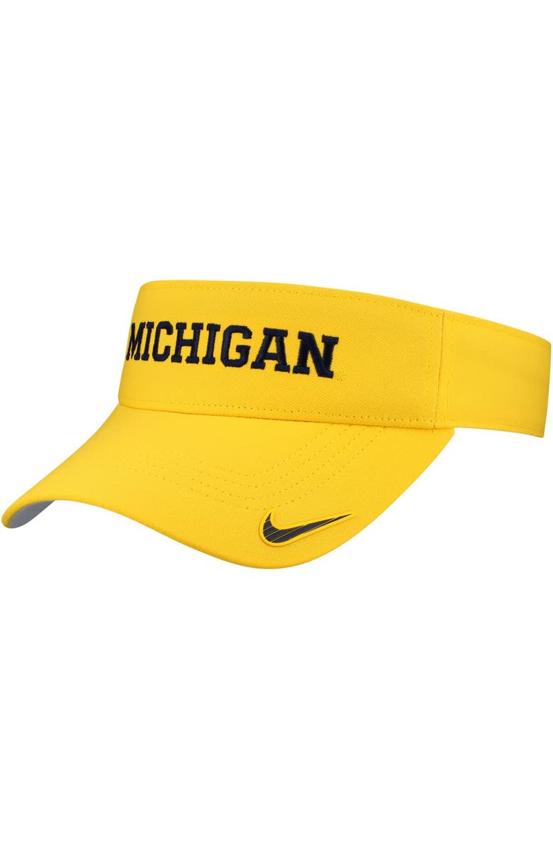 Nike Men's Nike Maize Michigan Wolverines On-Field Ace Performance Adjustable Visor, Main, color, Maize