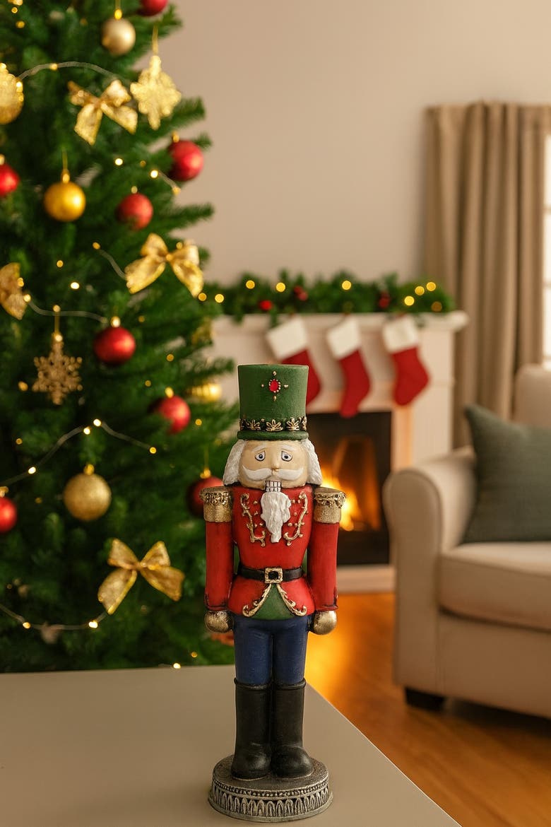 Lg Nutcracker Decorative Figurine, Alternate, color, Black