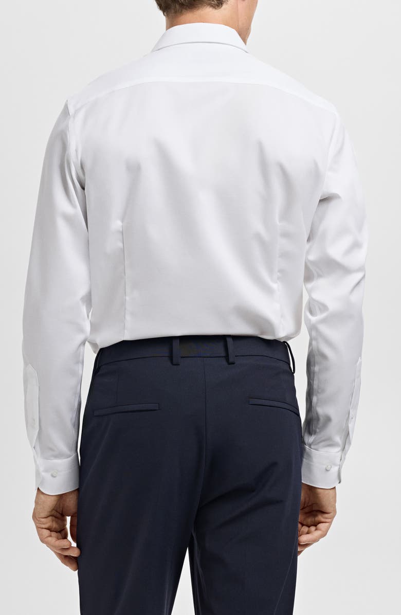 MANGO Slim Fit Cotton Button-Up Shirt, Alternate, color, White