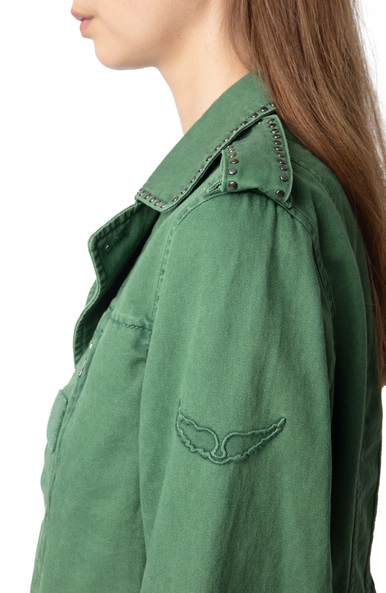 Zadig & Voltaire Klimi Studded Utility Jacket, Alternate, color,