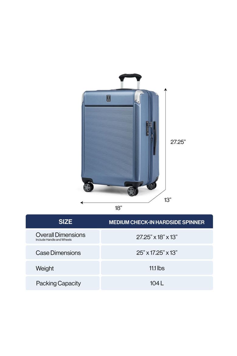 Platinum Elite Hardside Expandable 25" Medium Checked Spinner Luggage, Alternate, color, Shadow Black
