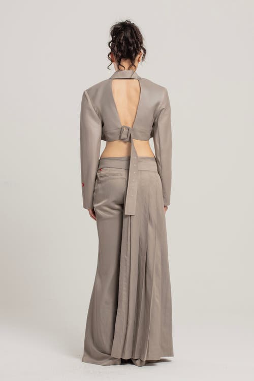 Pcfg Linen Blend Shiny Woven Skirt In Brown