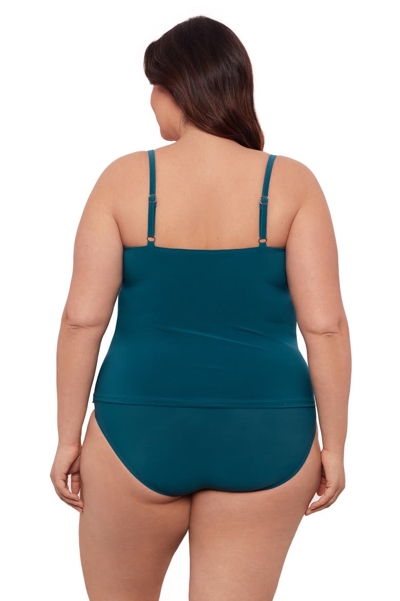 Triple Ruffle Tier Adjustable Tankini Swimsuit Top, Alternate, color, Lagoon