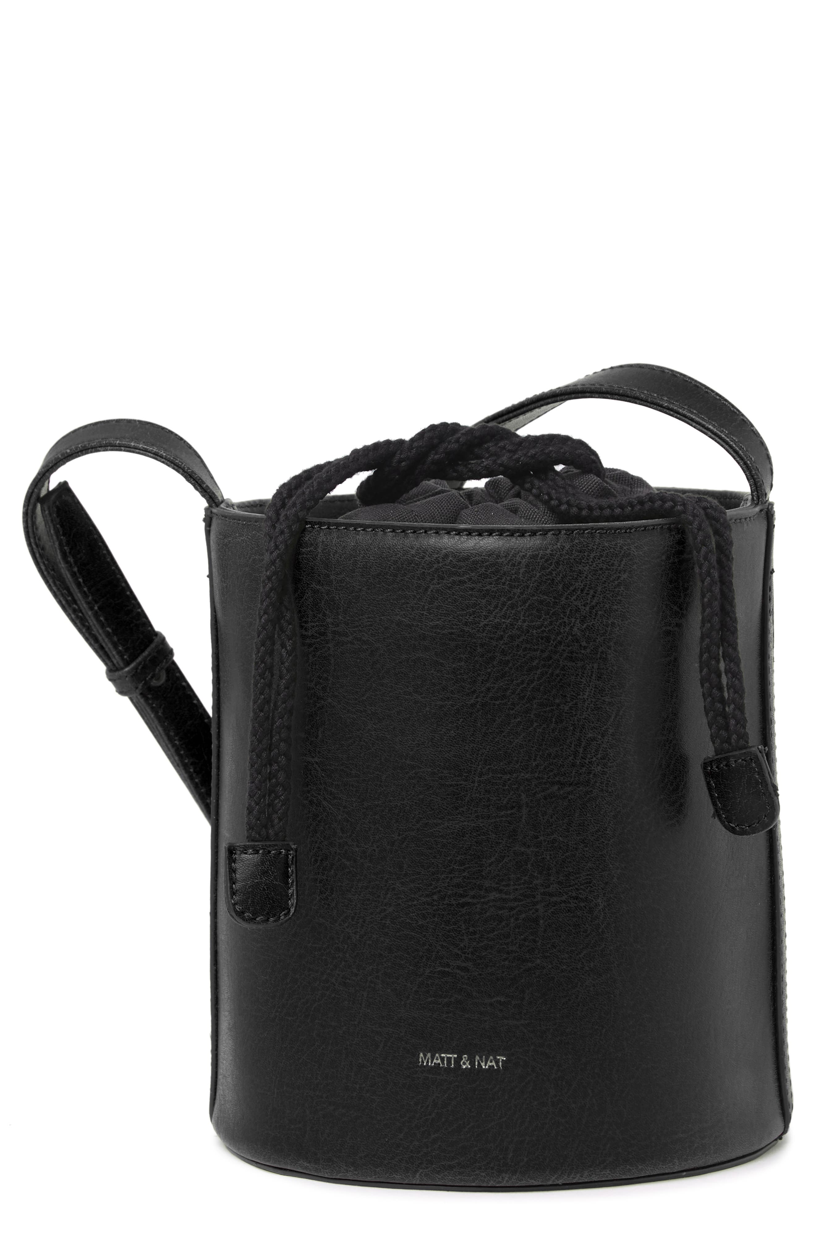 MATT AND NAT Vintage Bucket Bag, Main, color, BLACK