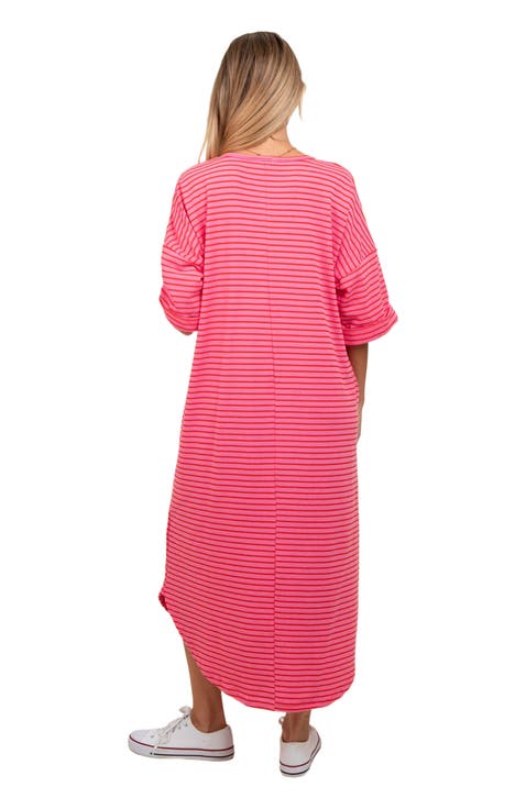 Striped Terry Maxi Dress
