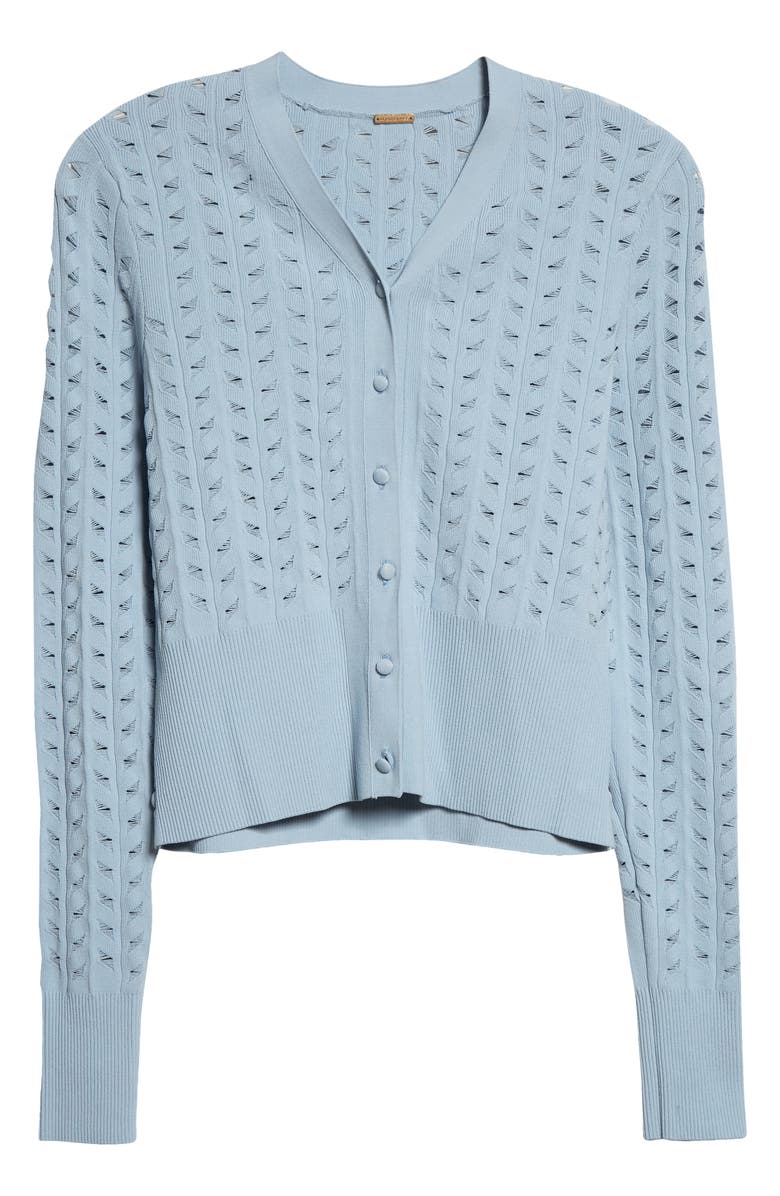 Adam Lippes Pointelle Compact Jacquard Cardigan, Alternate, color, 