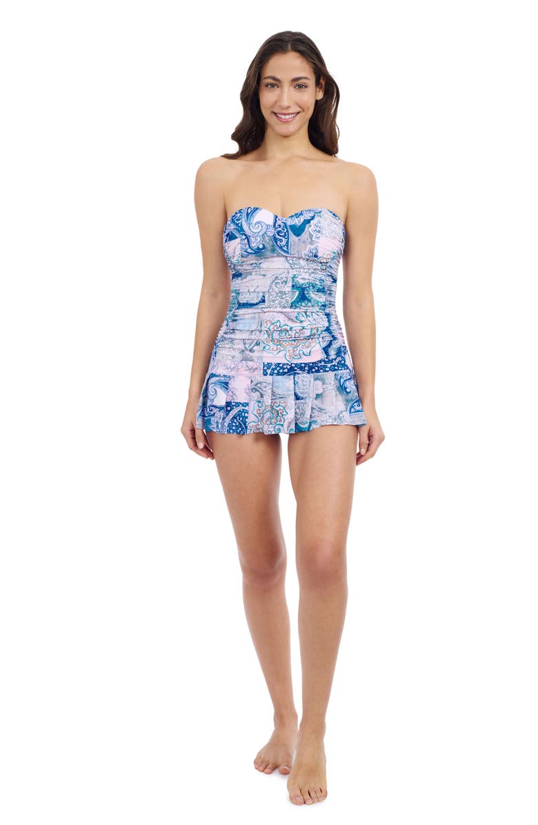 Profile by Gottex Karma Sweetheart Bandeau Swimdress One Piece, Main, color, 