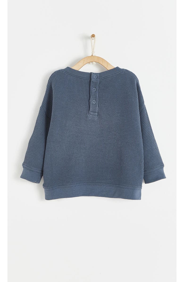 Babycottons Waffle Front Pocket Sweatshirt for Infant, Alternate, color, Blue-Graphite