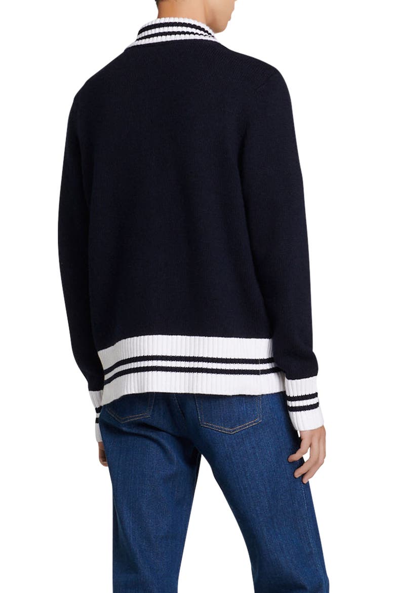 Varsity Zip Cardigan, Alternate, color, NAVY BLUE