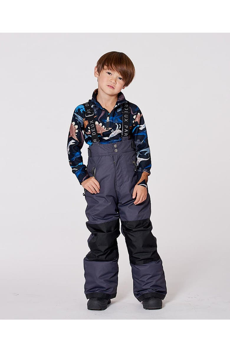 Deux par Deux Kids Unisex Solid Play Snow Pants, Main, color, Dark Gray
