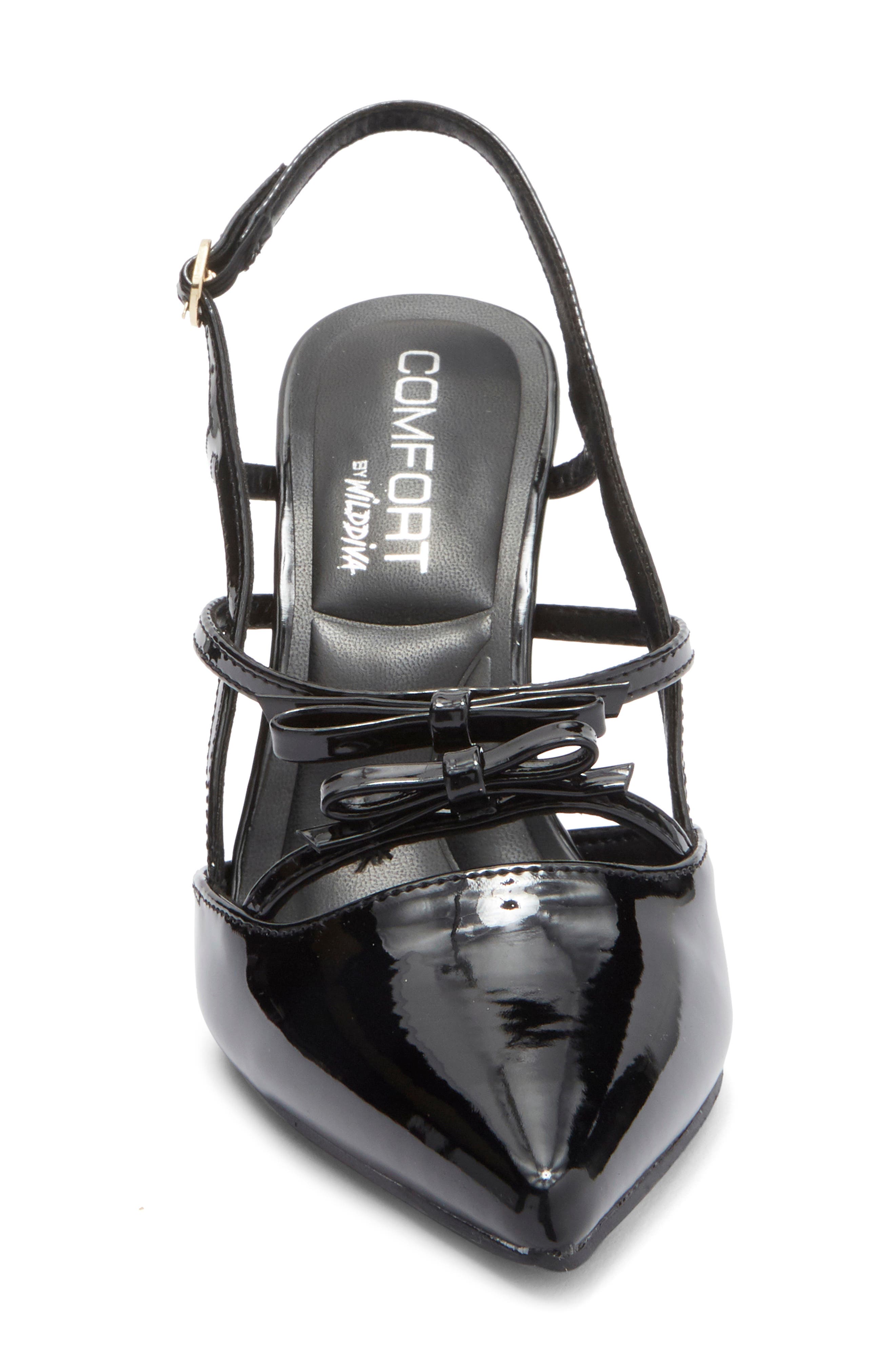 WILD DIVA LOUNGE Mistress Bow Slingback Pump, Alternate, color, Black