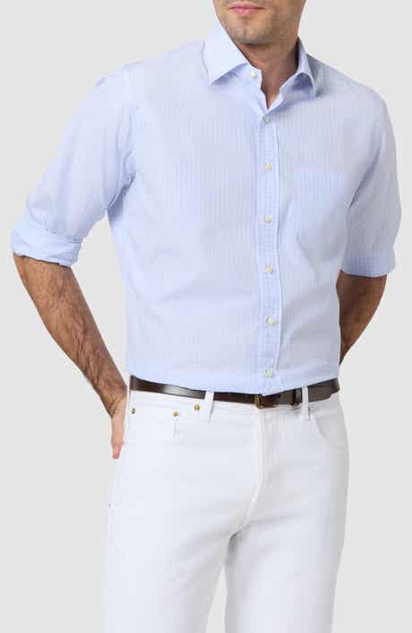 Sid Mashburn Slim Fit Microcheck Cotton Poplin Button-Up Shirt