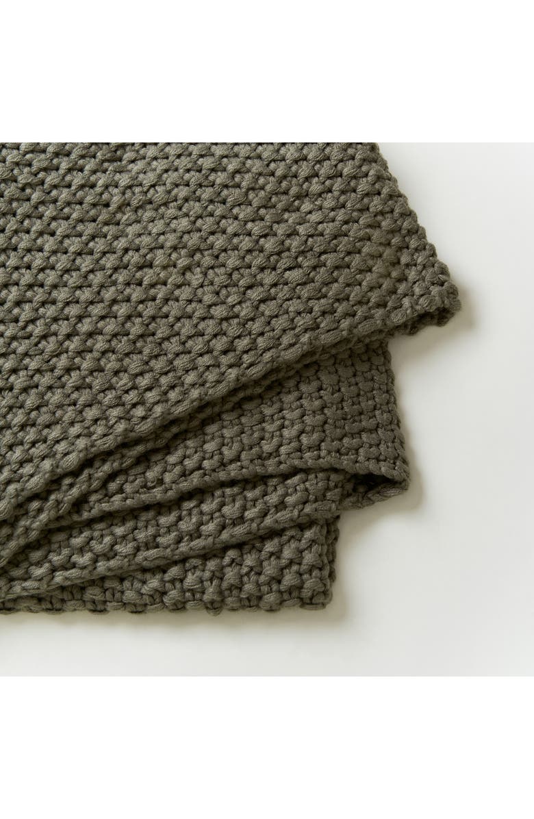 Honeydew Chunky Knit Throw Blanket, Alternate, color, Olive